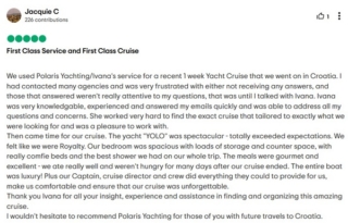 Guest review of a small ship cruise arranged by Polaris Yachting
