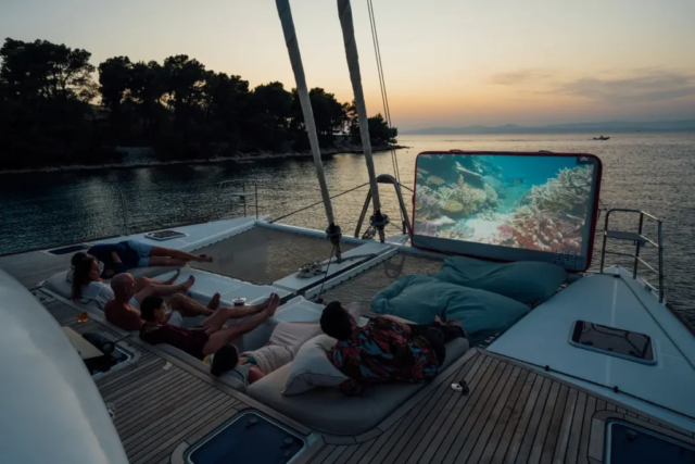 Lagoon 560 catamaran charter in Croatia – cinema