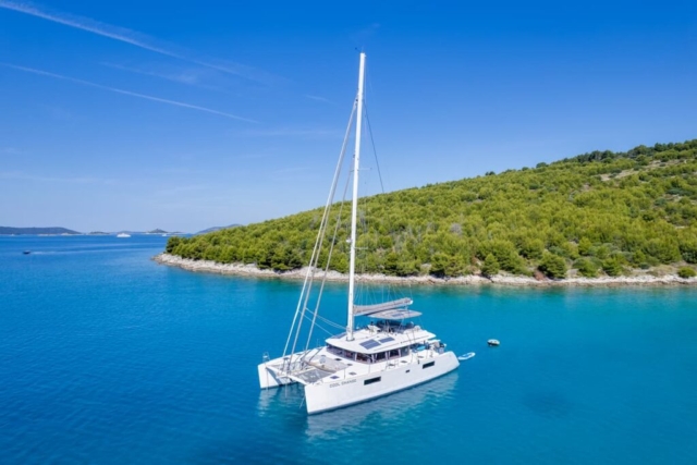 Sailing Catamaran Croatia Aerial View